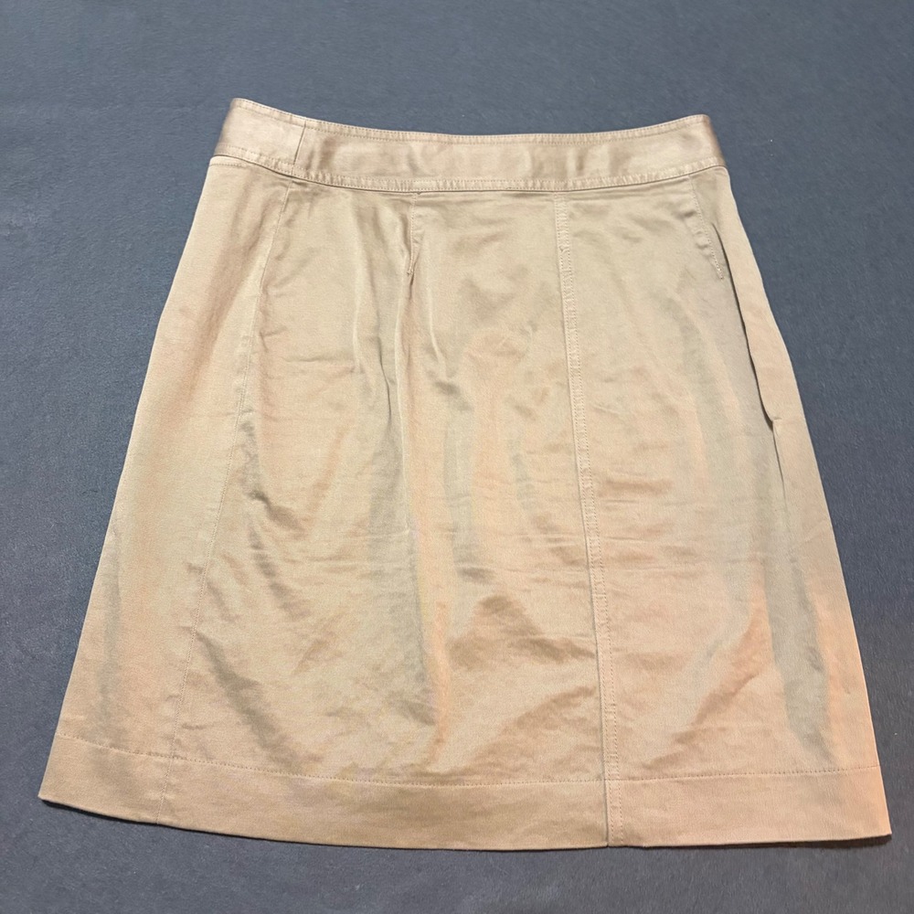J.Crew Button Front Mini Skirt Womens 10 Khaki Tan Preppy Academic Core Fall - Picture 8 of 9